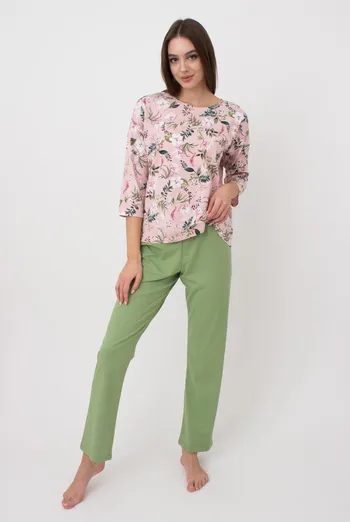 Пижама женская со штанами Flow&Frog 5206/010 Giulia (flower/green) Пижама женская со штанами Flow&Frog 5206/010 Giulia (flower/green)