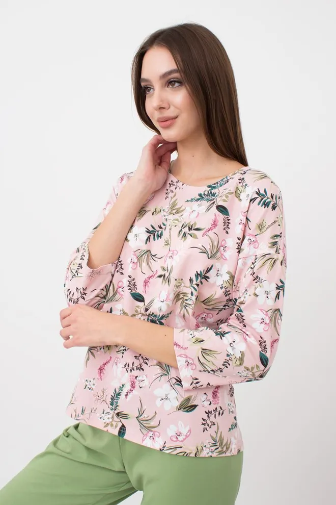 Пижама женская со штанами Flow&Frog 5206/010 Giulia (flower/green)