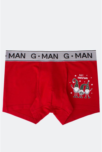 Чоловічі труси боксери G-man print 20401/60 Giulia (red/gnome)