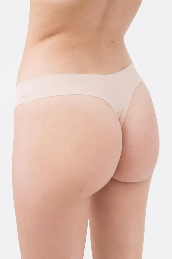 Женские трусы стринги бесшовные L5132br-m Giulia (бежевый)