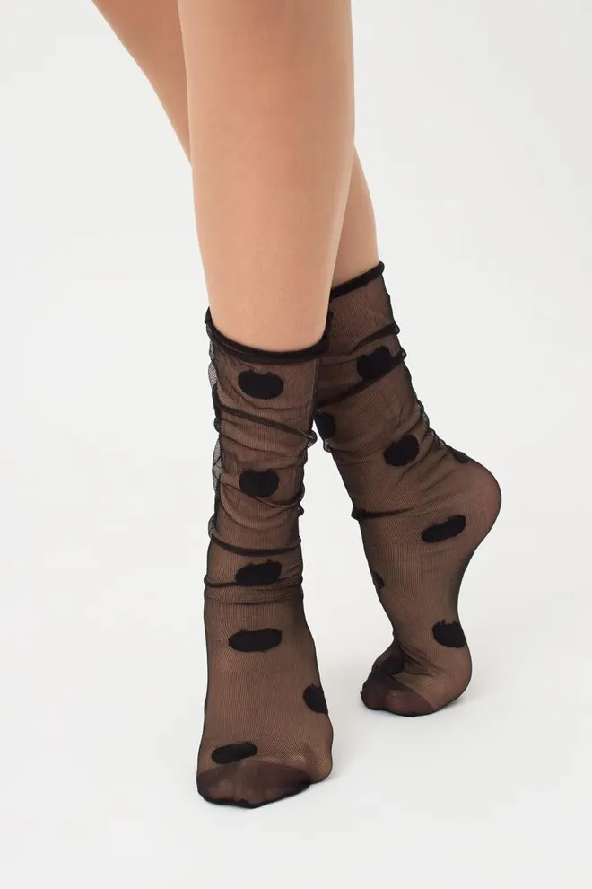 Гольфи без резинки в горох Gm-001 Giulia (nero)