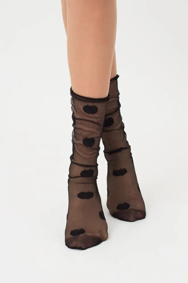 Гольфи без резинки в горох Gm-001 Giulia (nero)