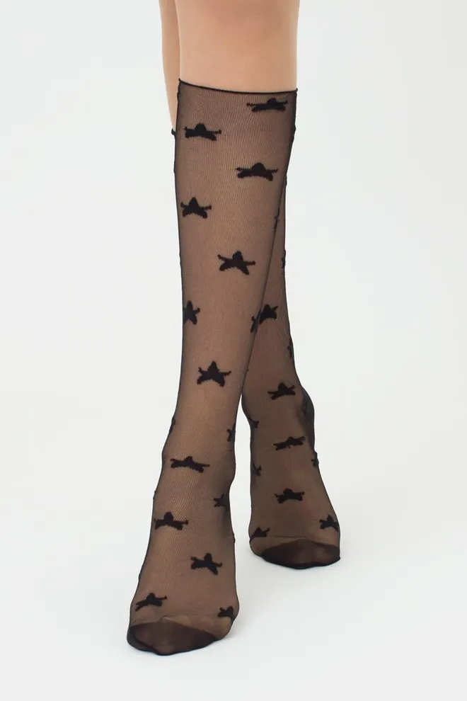 Гольфи прозорі з зірками Gm 003 Gambaletto Giulia (nero)