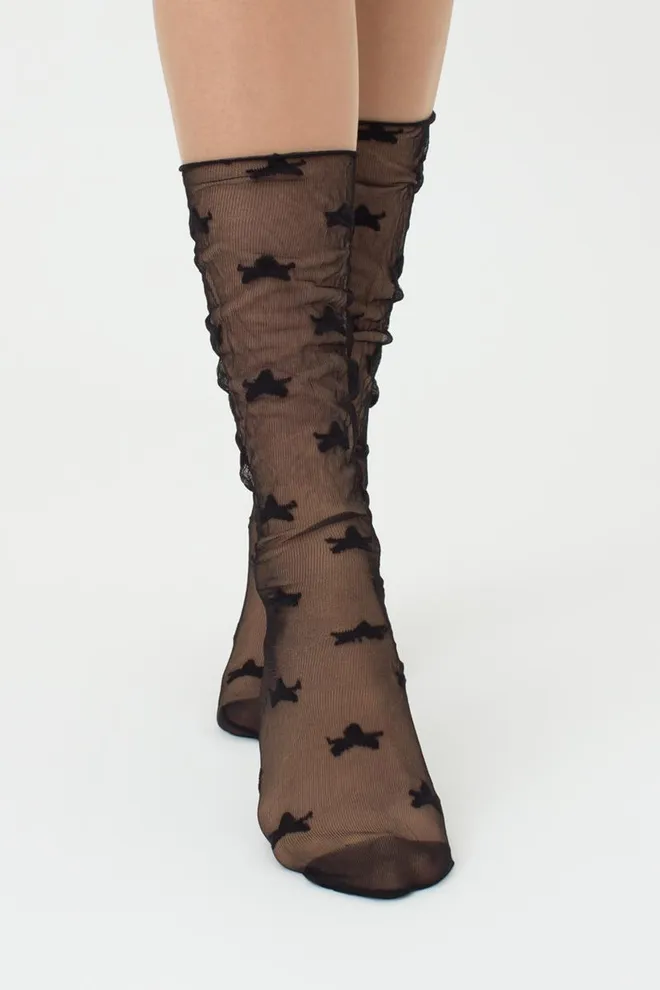 Гольфи прозорі з зірками Gm 003 Gambaletto Giulia (nero)