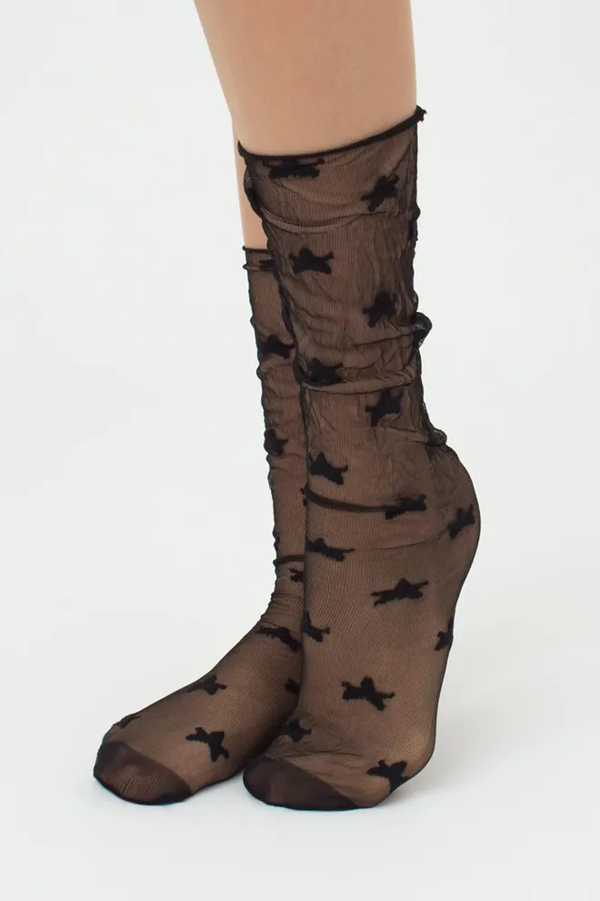 Гольфи прозорі з зірками Gm 003 Gambaletto Giulia (nero)