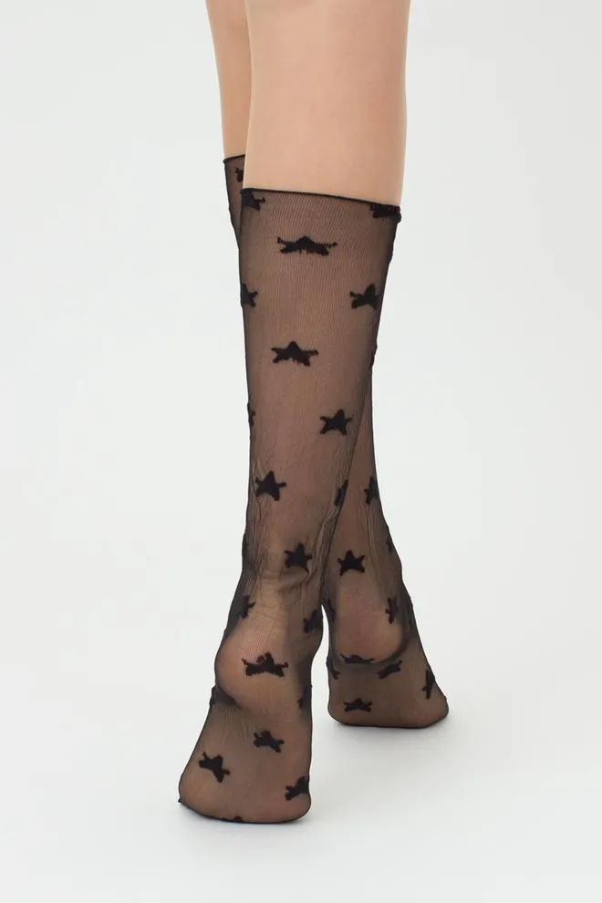 Гольфи прозорі з зірками Gm 003 Gambaletto Giulia (nero)