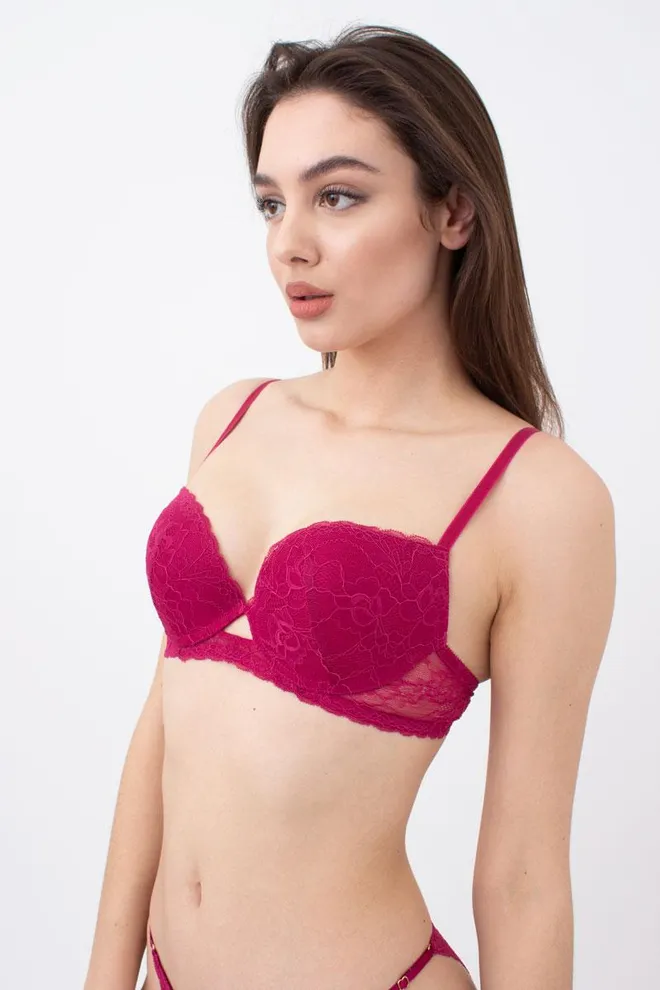 Бюстгальтер кружевной с формованной чашкой Golden daisy 1152/31 Giulia (berry)