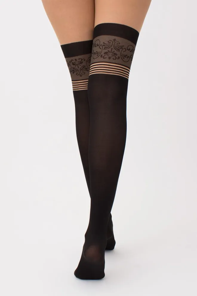 Колготки з імітацією панчіх Harley 60 den Giulia (daino/nero)