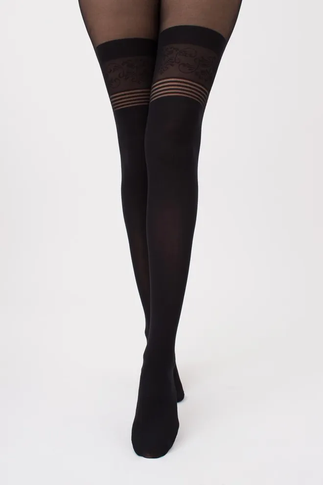 Колготки з імітацією панчіх Harley 60 den Giulia (nero)