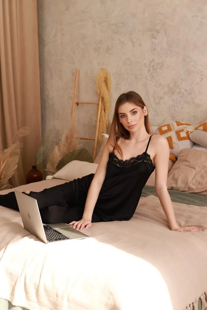 Пижама женская со штанами Helena 5003/051 Giulia (black)