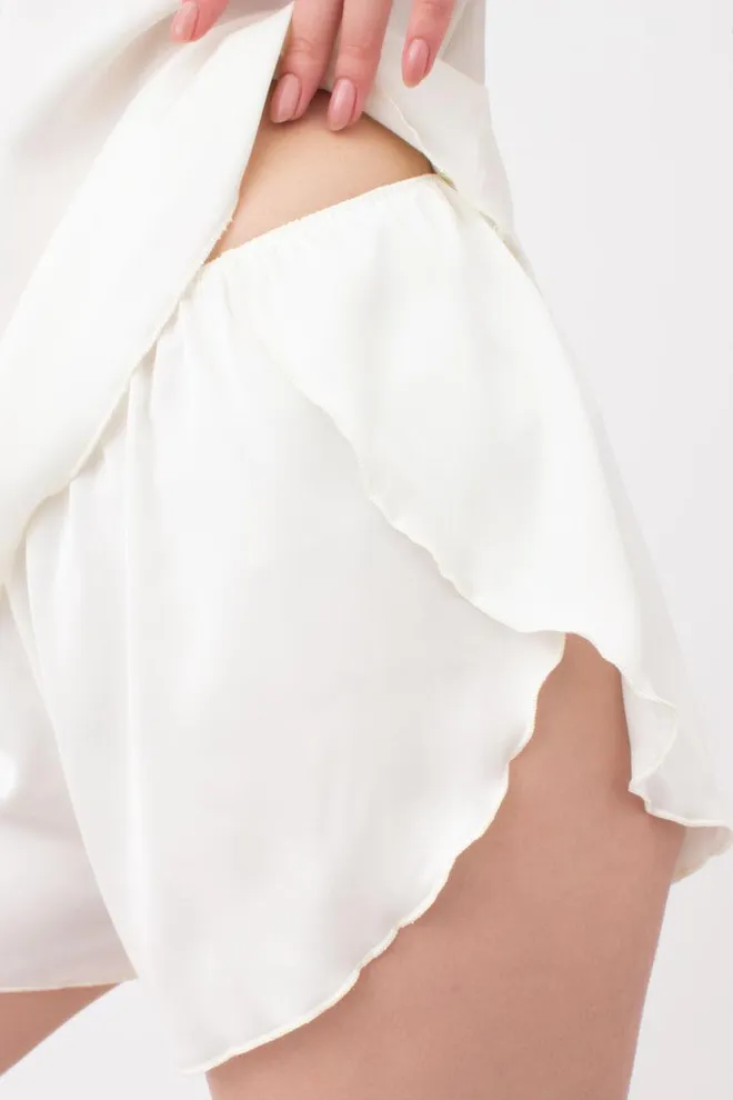 Шовкова піжама жіноча з шортами HELENA 6025/051 Giulia (ecru), білий