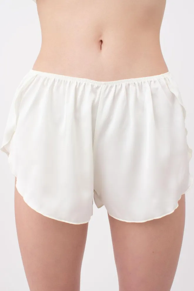 Шовкова піжама жіноча з шортами HELENA 6025/051 Giulia (ecru), білий