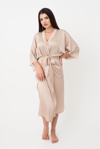 Халат жіночий на запа́х Helena 7214/051 Giulia (beige)