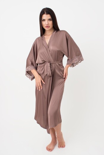 Халат жіночий на запа́х Helena 7214/051 Giulia (chocolate)