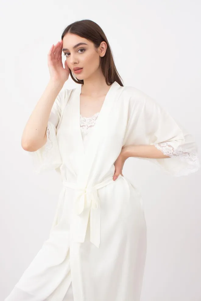 Халат женский на запа́х Helena 7214/051 Giulia (ecru)