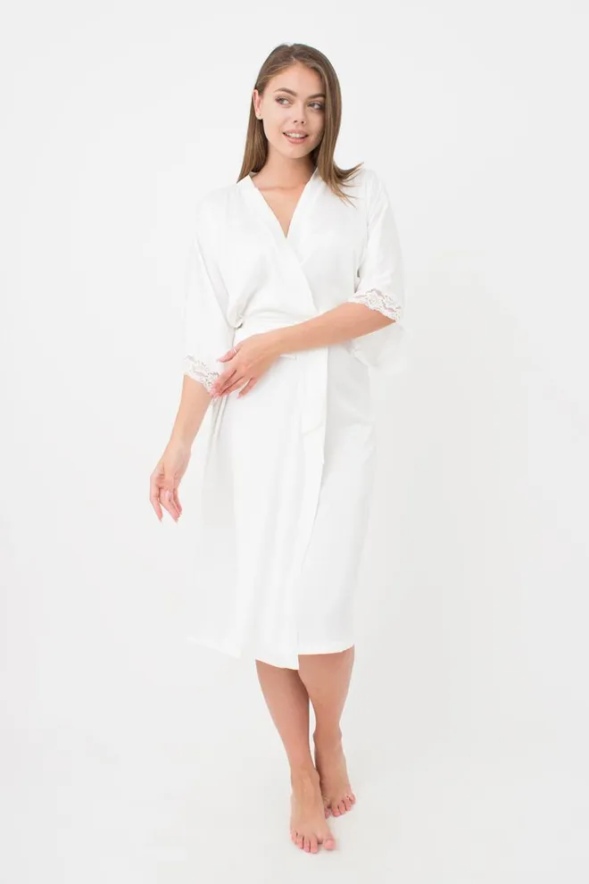 Халат женский на запа́х Helena 7214/051 Giulia (milk)