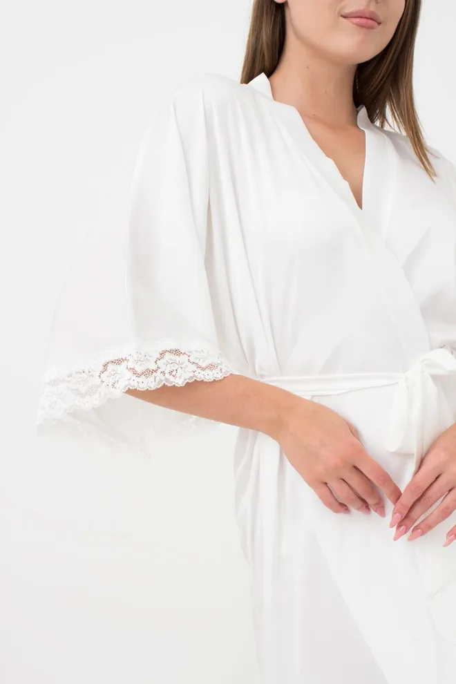 Халат женский на запа́х Helena 7214/051 Giulia (milk)