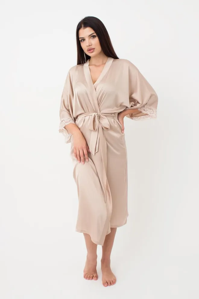 Халат женский на запа́х Helena 7214/051 Giulia (beige)