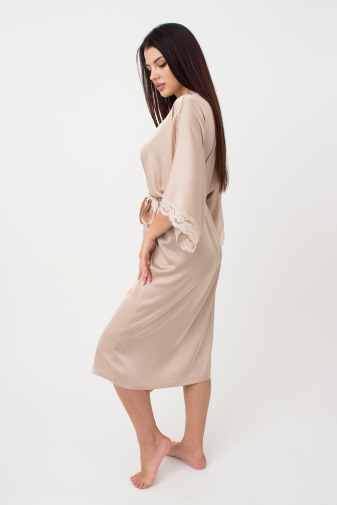 Халат жіночий на запа́х Helena 7214/051 Giulia (beige)
