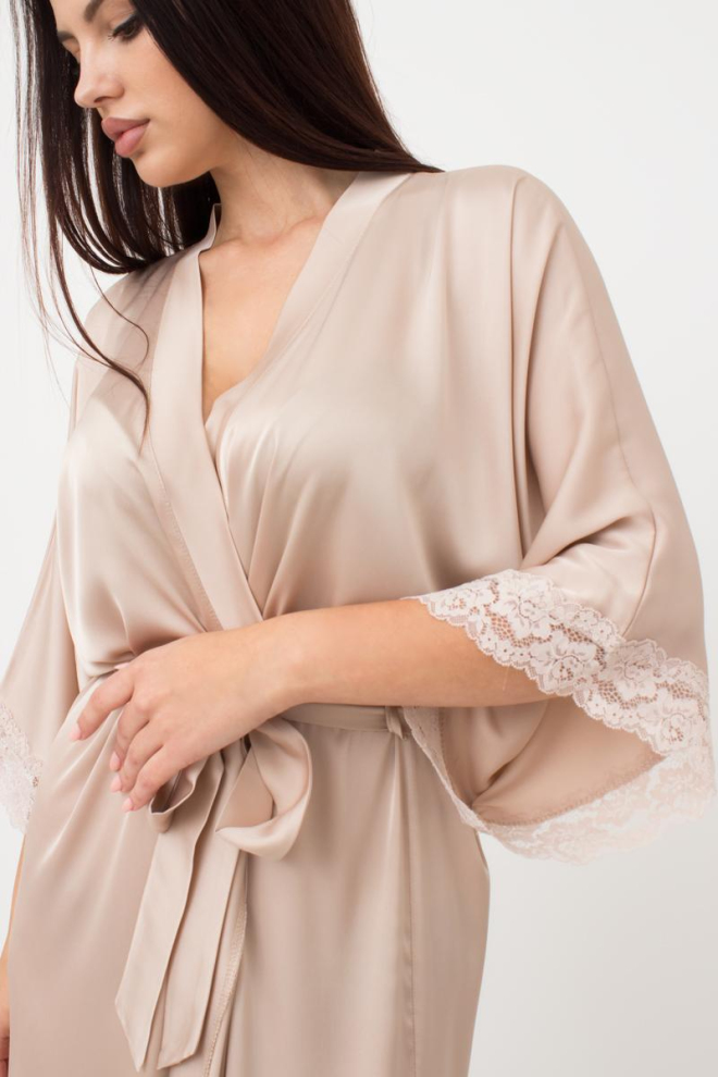 Халат жіночий на запа́х Helena 7214/051 Giulia (beige)