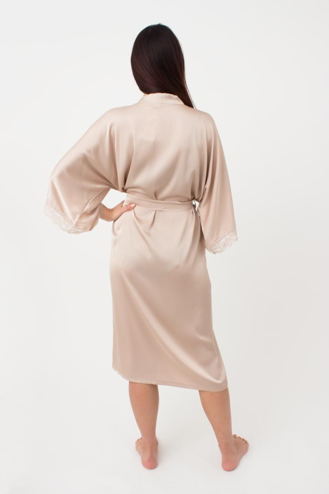 Халат жіночий на запа́х Helena 7214/051 Giulia (beige)
