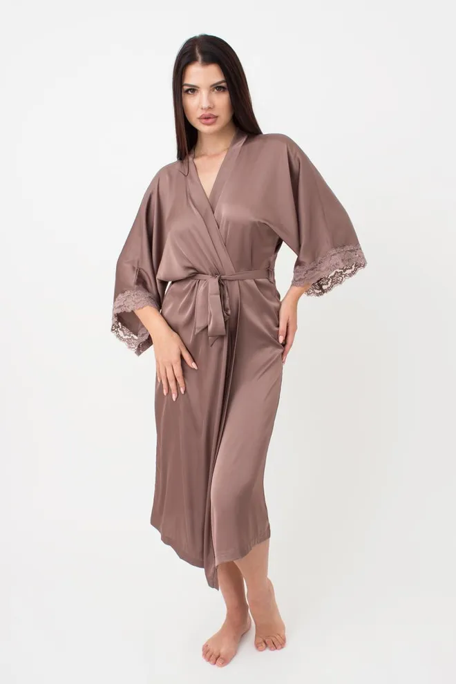 Халат женский на запа́х Helena 7214/051 Giulia (chocolate)