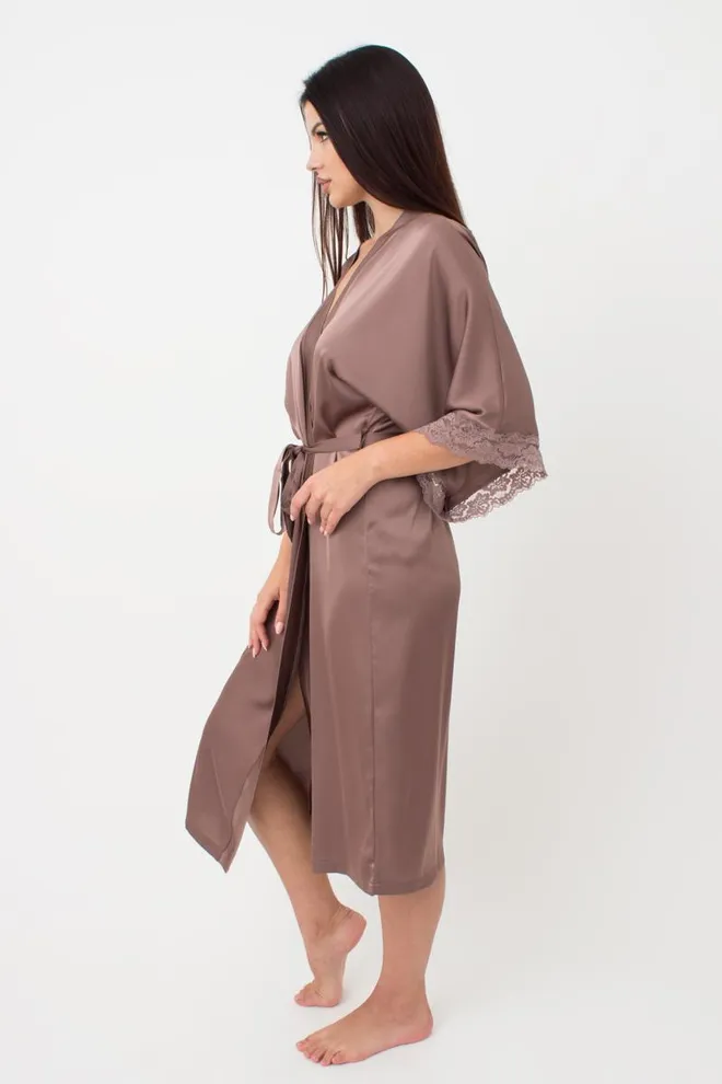 Халат женский на запа́х Helena 7214/051 Giulia (chocolate)