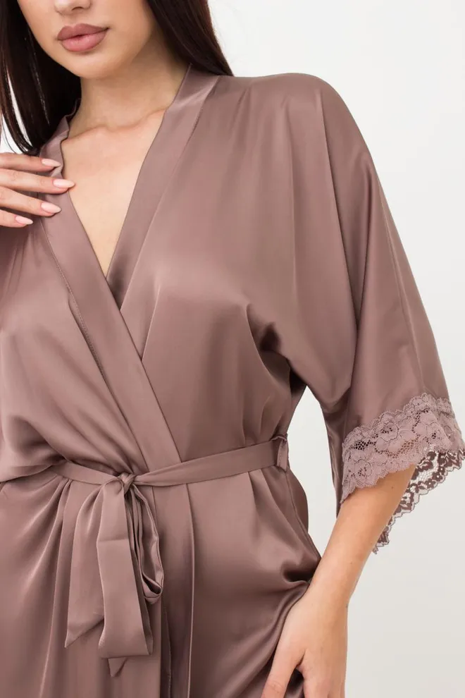 Халат женский на запа́х Helena 7214/051 Giulia (chocolate)