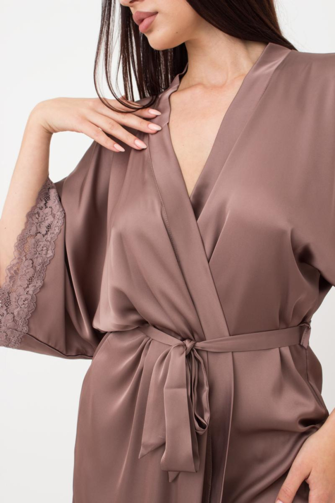 Халат жіночий на запа́х Helena 7214/051 Giulia (chocolate)