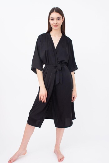 Халат жіночий на запа́х Helena 7215/050 Giulia (black)