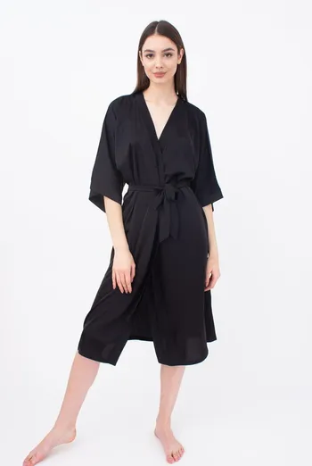 Халат женский на запа́х Helena 7215/050 Giulia (black)