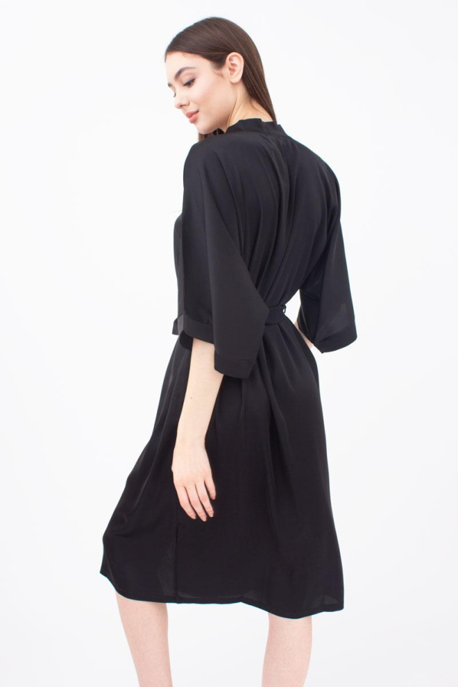 Халат жіночий на запа́х Helena 7215/050 Giulia (black)