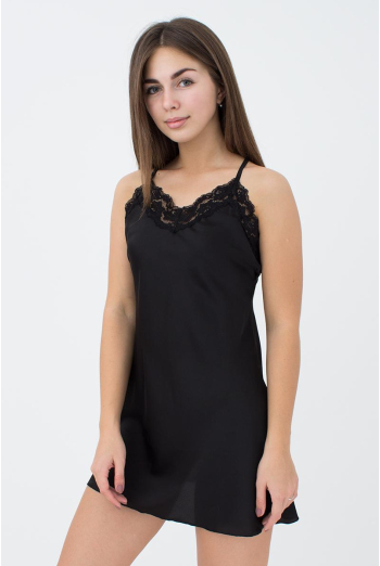 Шелковая ночная сорочка HELENA 8011/051 Giulia (black), черный Шелковая ночная сорочка HELENA 8011/051 Giulia (black), черный