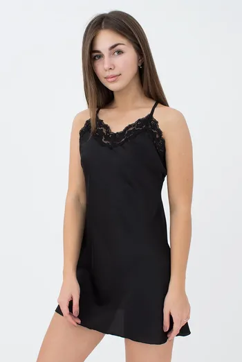 Шелковая ночная сорочка HELENA 8011/051 Giulia (black), черный