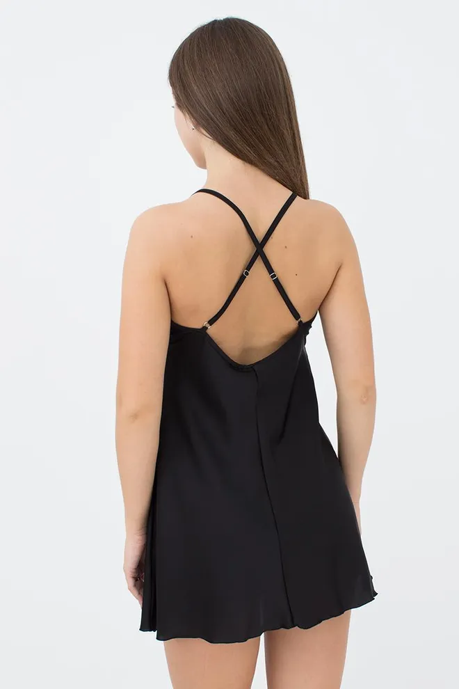 Шовкова нічна сорочка HELENA 8011/051 Giulia (black), чорний