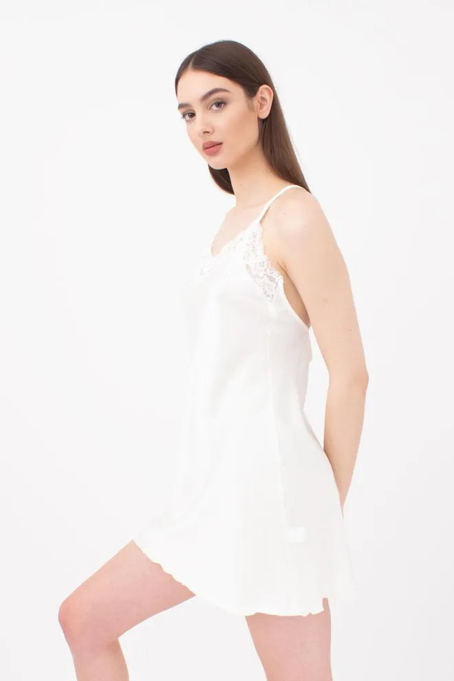 Шовкова нічна сорочка HELENA 8011/051 Giulia (ecru), білий