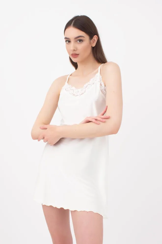 Шовкова нічна сорочка HELENA 8011/051 Giulia (ecru), білий
