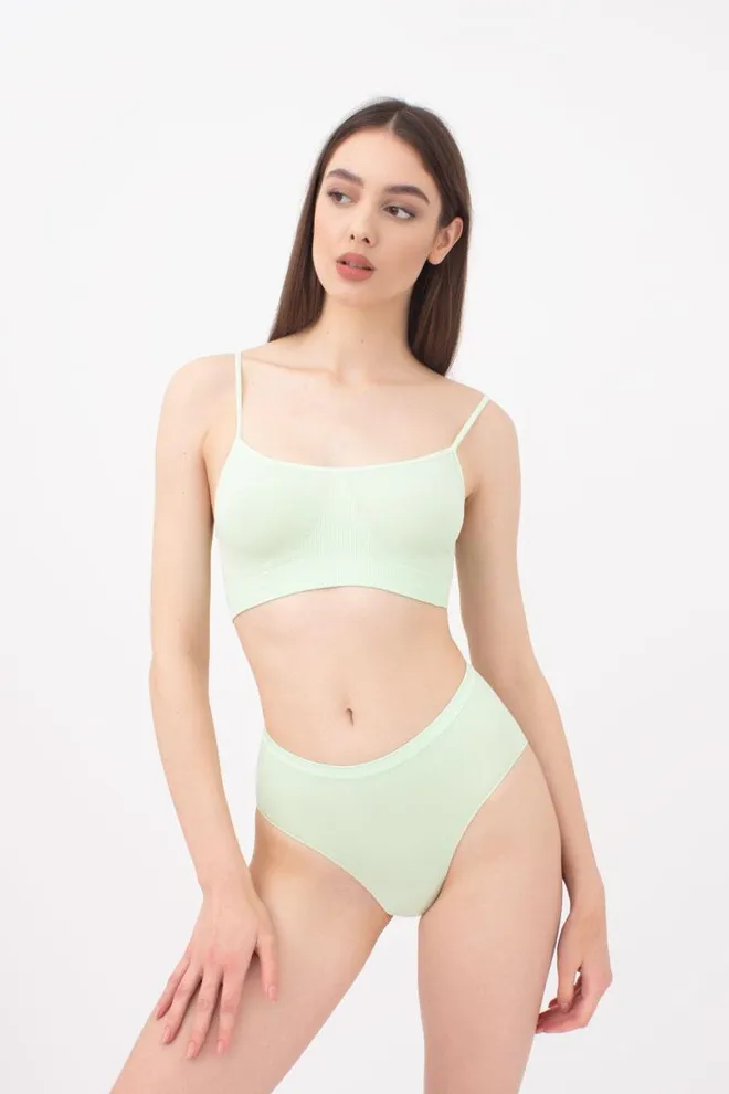 Женские бесшовные трусы хипстеры Hipster briefs color Giulia (green ash)