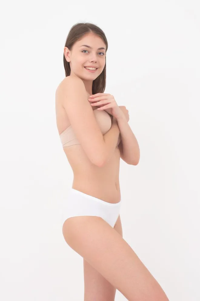 Жіночі безшовні труси хіпстери Hipster briefs Giulia (white), білий