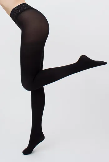 Теплые колготки с силиконовым поясом Impresso 100 den Giulia (nero)
