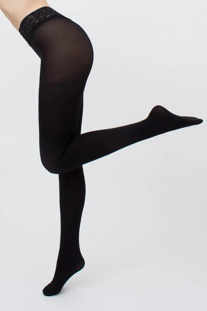 Теплі колготки з силіконовим поясом Impresso 100 den Giulia (nero)