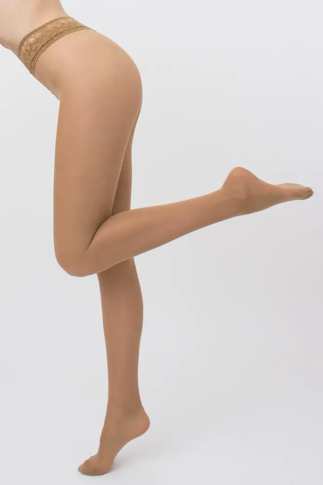 Класичні колготки з силіконовим поясом Impresso 40 den Giulia (daino), бежевий