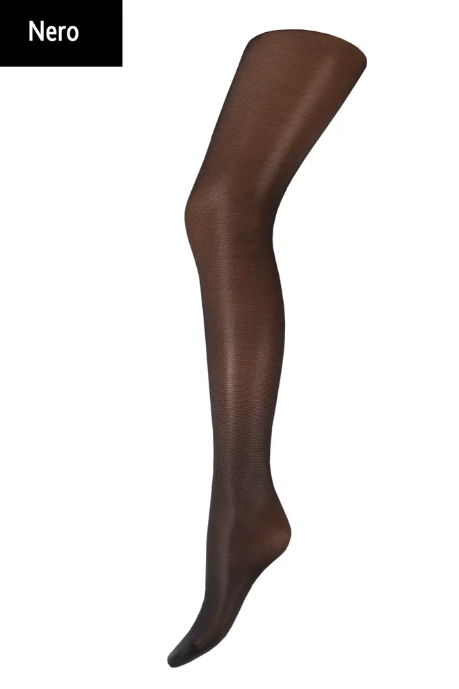 IMPRESSO EFFECT UP 40 Класичні колготки з мереживним поясом, середньої талією на силіконовій основі і з ефектом утягування ТМ GIULIA  (nero)