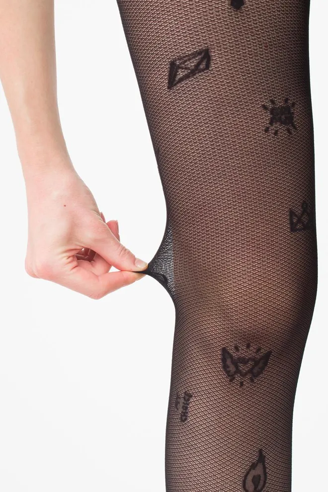 Колготки в сітку з принтом Influence 40 den model 1 Giulia (nero), чорний