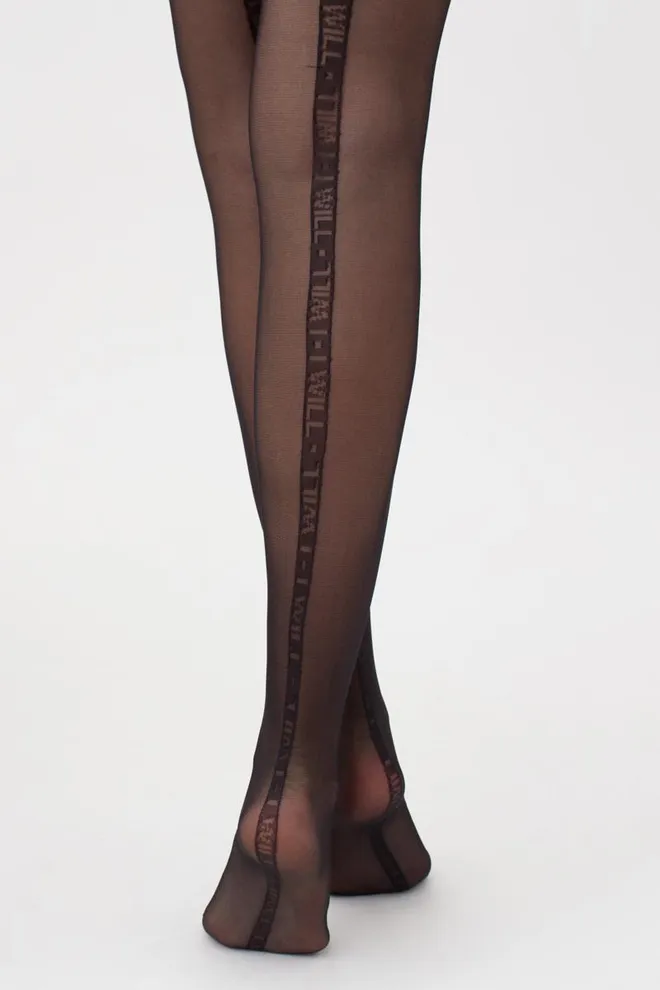 Колготки с надписью INSCRIPTION 20 (2) Giulia (nero), черный