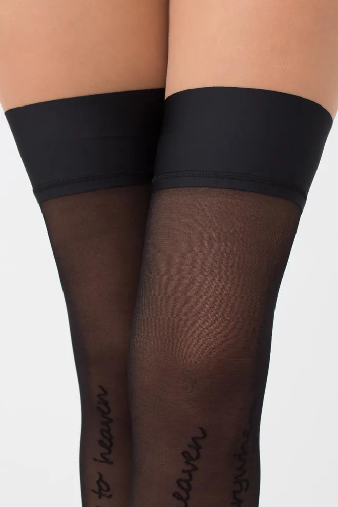 Чулки с надписью на силиконовой резинке Inspire 20 den model 1 Giulia (nero)