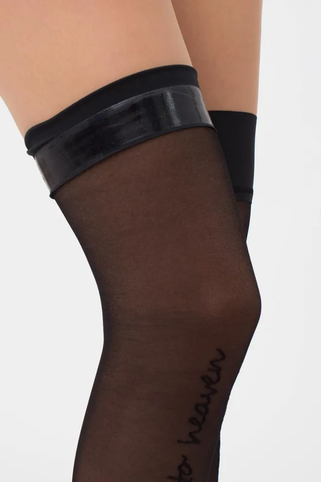 Чулки с надписью на силиконовой резинке Inspire 20 den model 1 Giulia (nero)