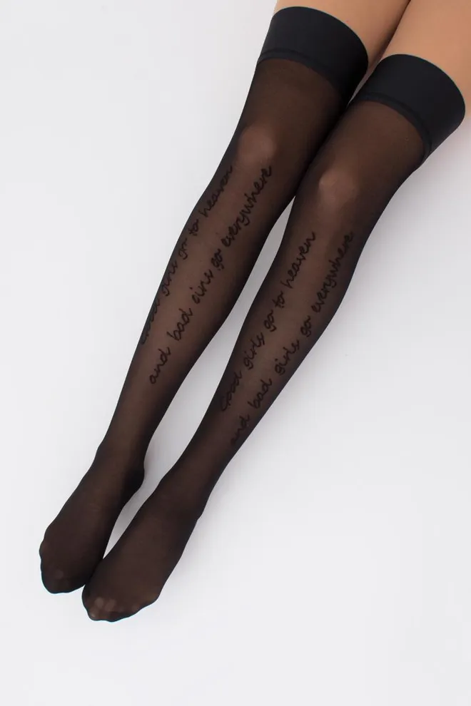 Чулки с надписью на силиконовой резинке Inspire 20 den model 1 Giulia (nero)