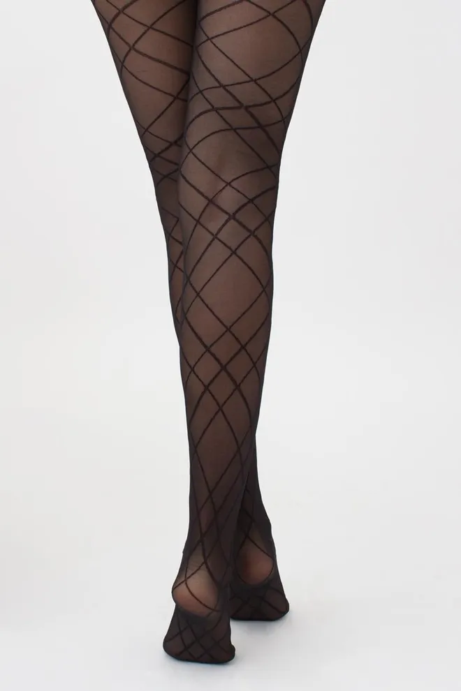 Колготки с геометрическим рисунком Intersection 20 den model 1 Giulia (nero)