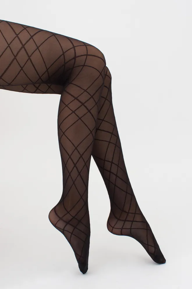 Колготки с геометрическим рисунком Intersection 20 den model 1 Giulia (nero)